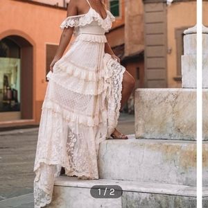 White rustic/country/lace dress